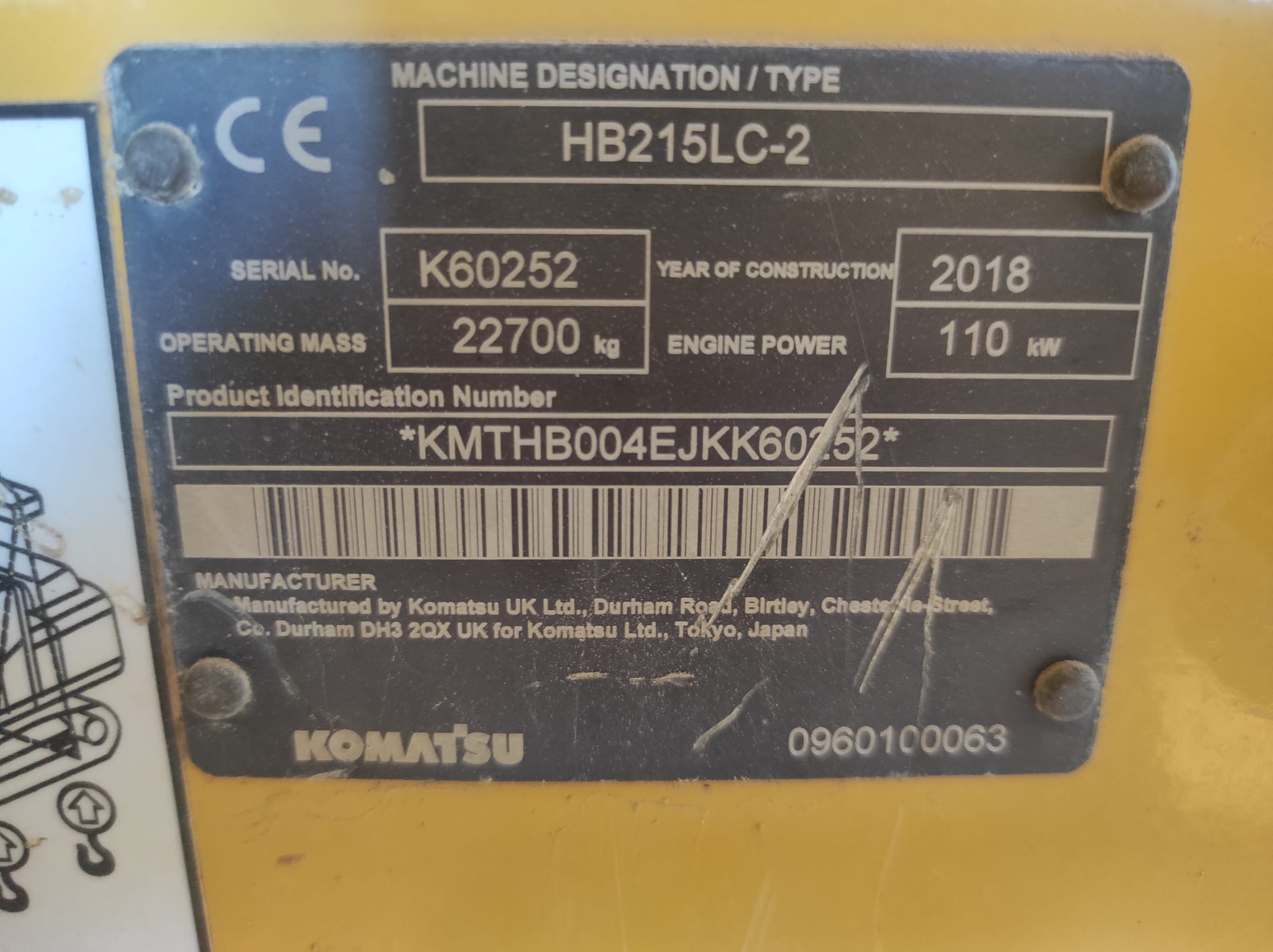 Pelle Komatsu HB215LC-2 – Image 2